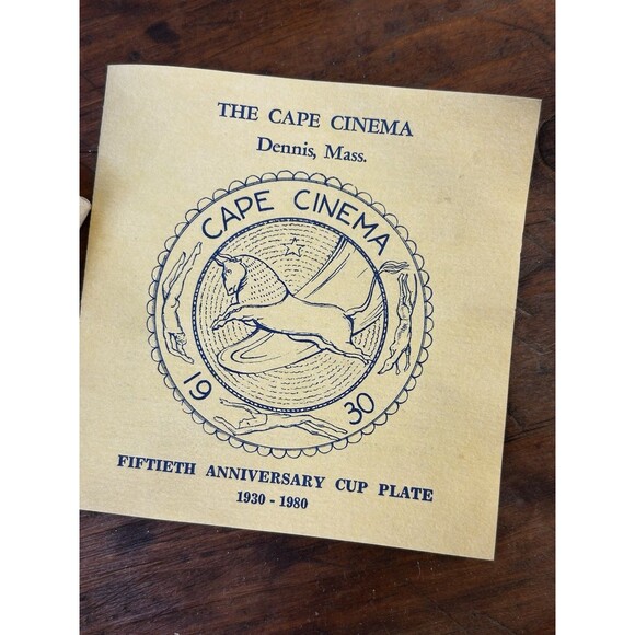 Vintage Pairpoint Glass Cup Plate Turquoise Cape Cinema Anniversary 1980 MA - Picture 3 of 8